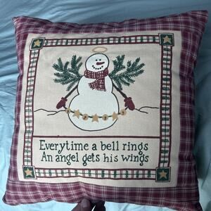 Vintage Alice’s Cottage Made In The U.S.A Snowman Themed Throw Pillow